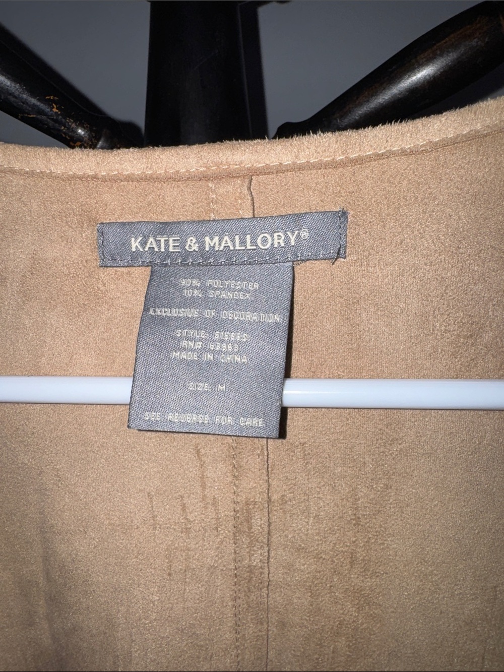 Let’s Rodeo - Kate & Mallory Neutral Suede-Look Open Front Jacket - Picture 2 of 3